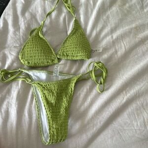 Green 2 piece bikini set